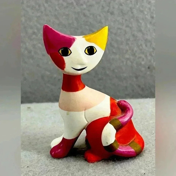 Goebel Luca Abstract Cat Figurine Sculpture colorful - Picture 1 of 7